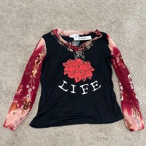 Vintage Beaded Y2K top